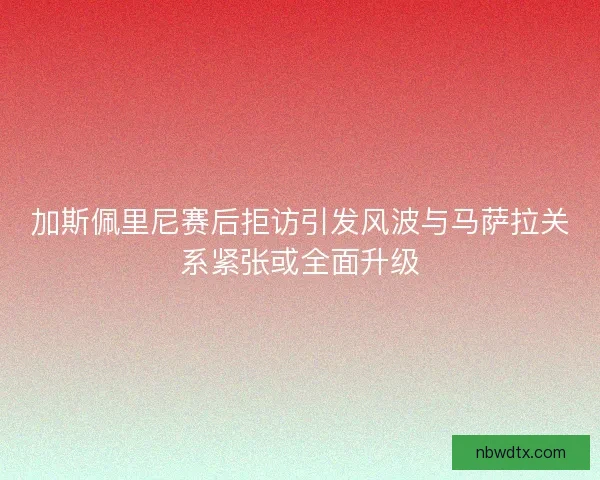 加斯佩里尼赛后拒访引发风波与马萨拉关系紧张或全面升级